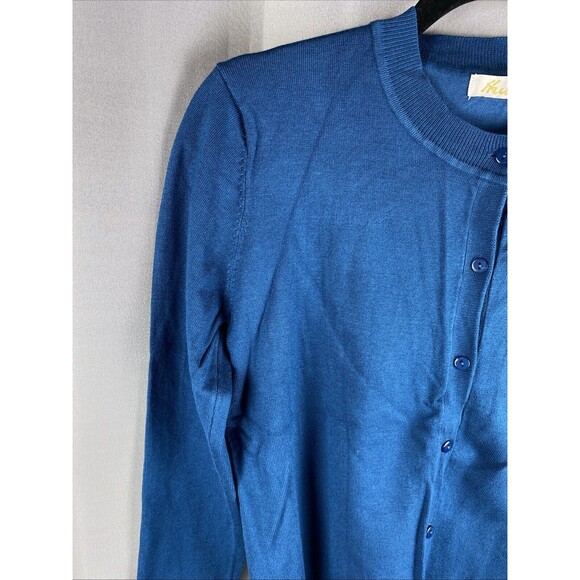 Huuloo Women's Sz M Dark Teal Button Down Cardigan Sweater - Picture 2 of 10